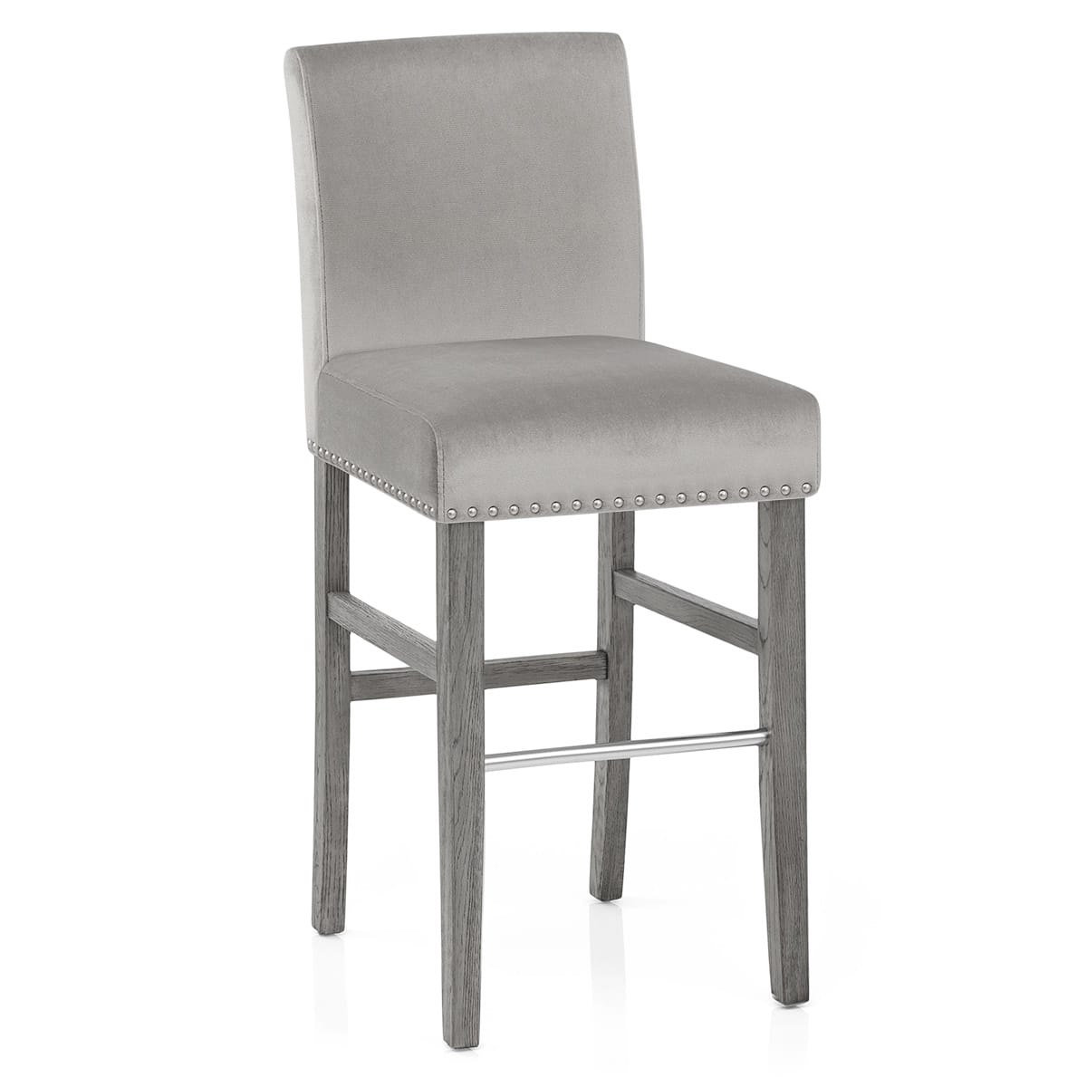 Brunswick Stool Grey Velvet