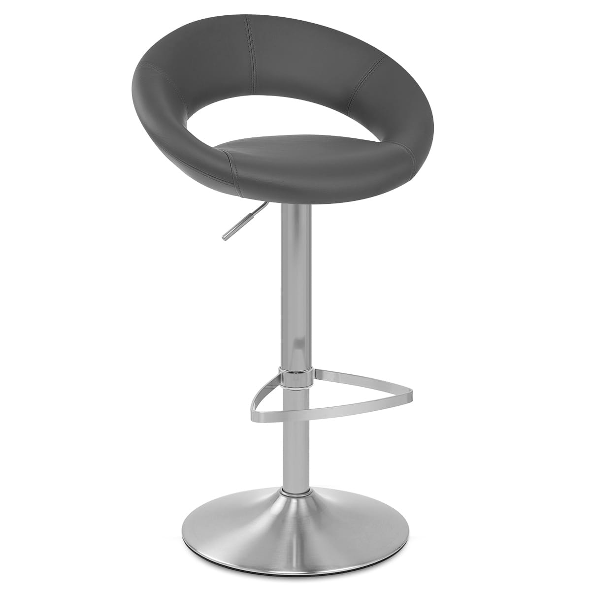 Brushed Crescent Stool Grey