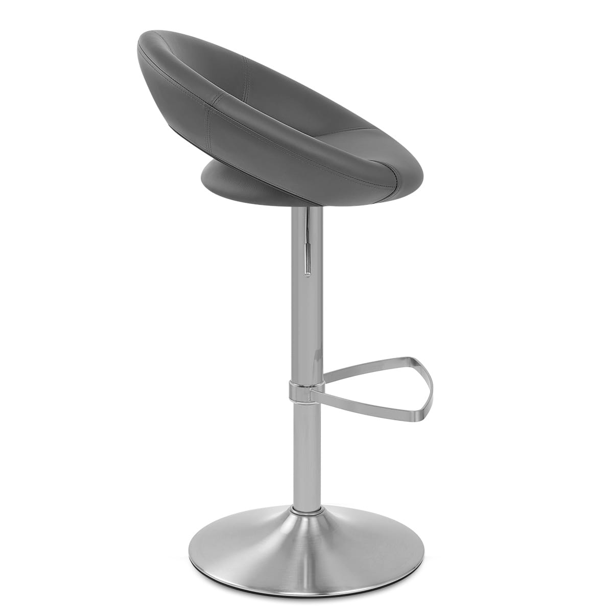 Brushed Crescent Stool Grey