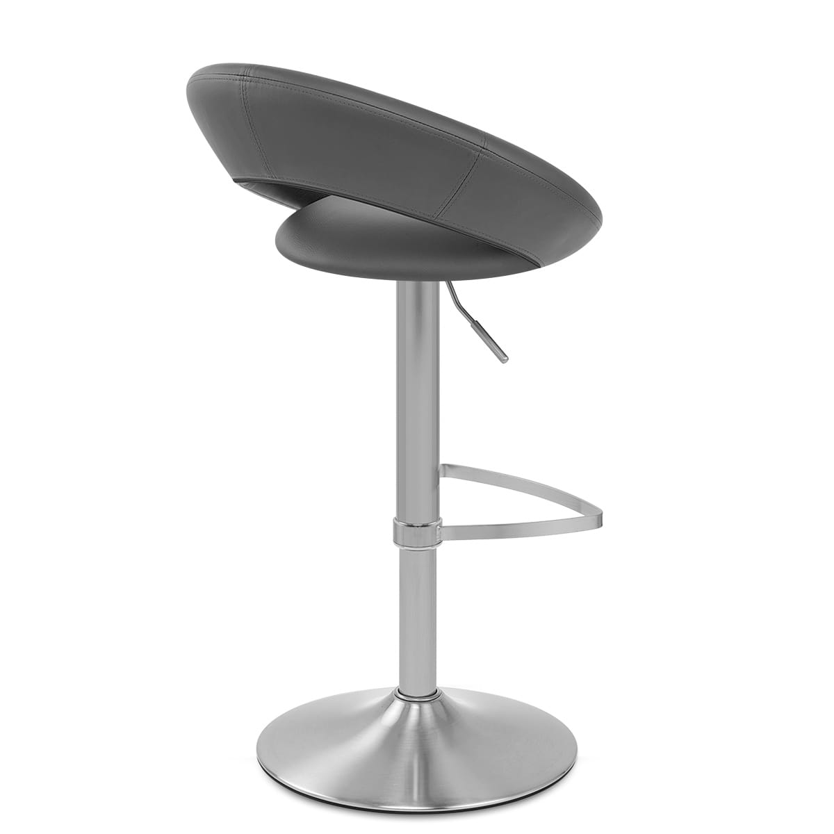 Brushed Crescent Stool Grey