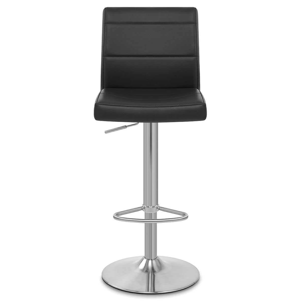 Brushed Steel Breakfast Bar Stool Black