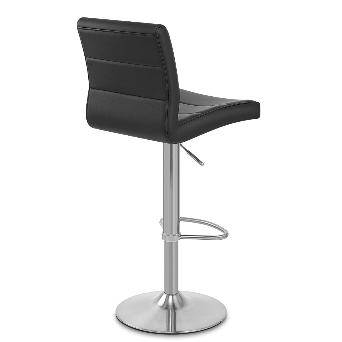 Brushed Steel Breakfast Bar Stool Black