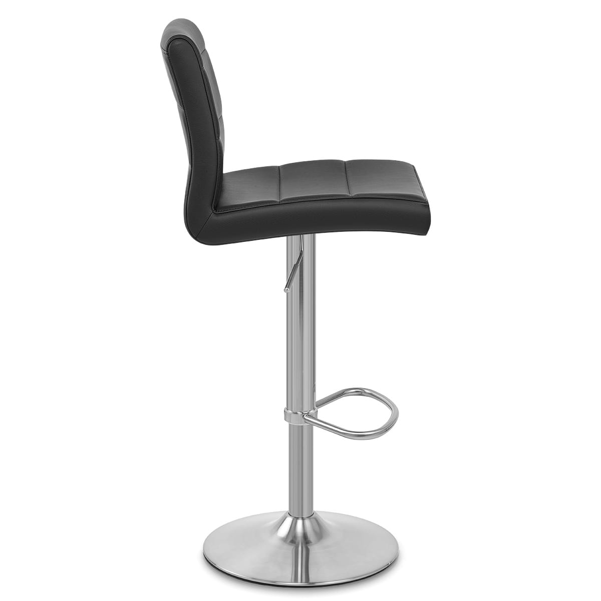 Brushed Steel Breakfast Bar Stool Black
