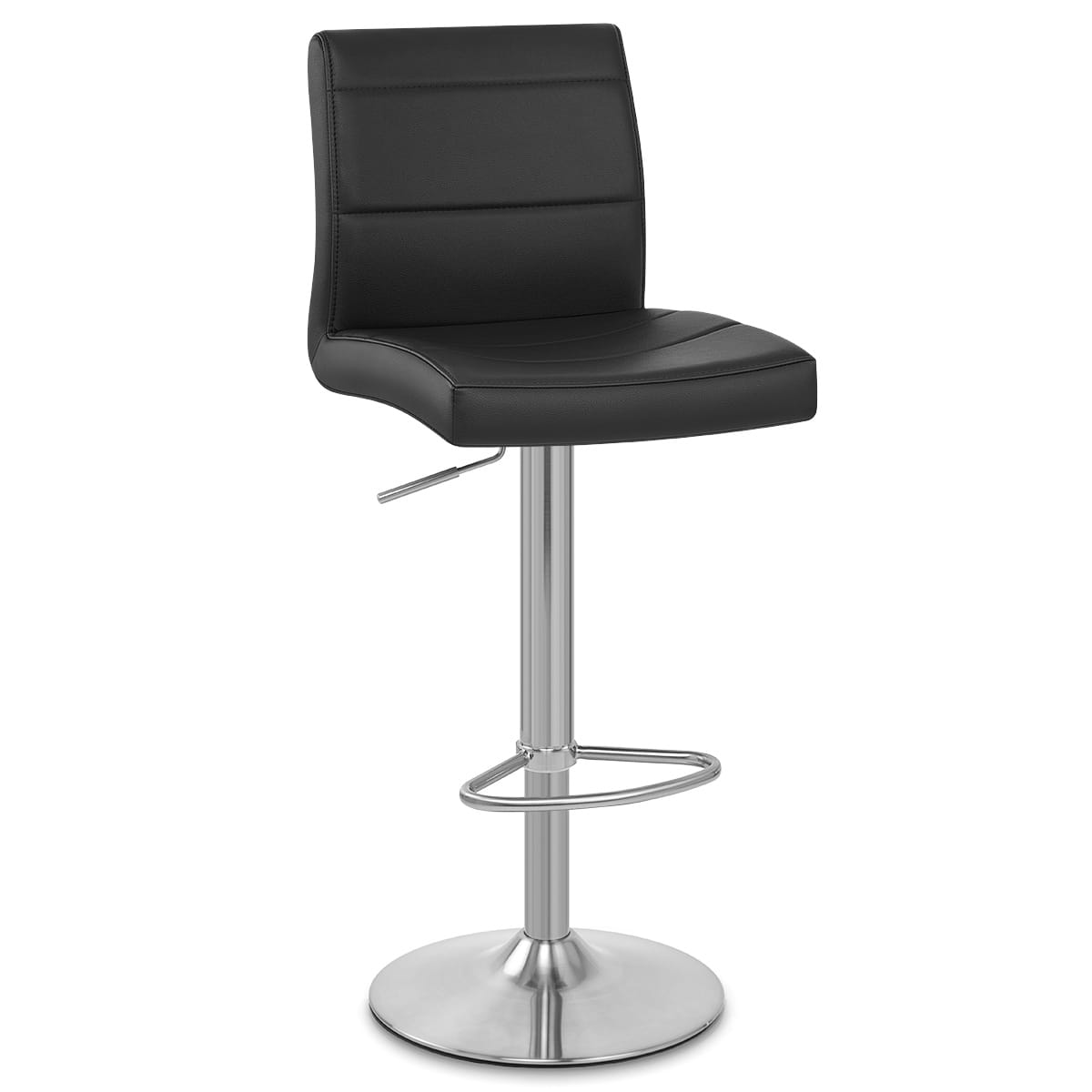 Brushed Steel Breakfast Bar Stool Black