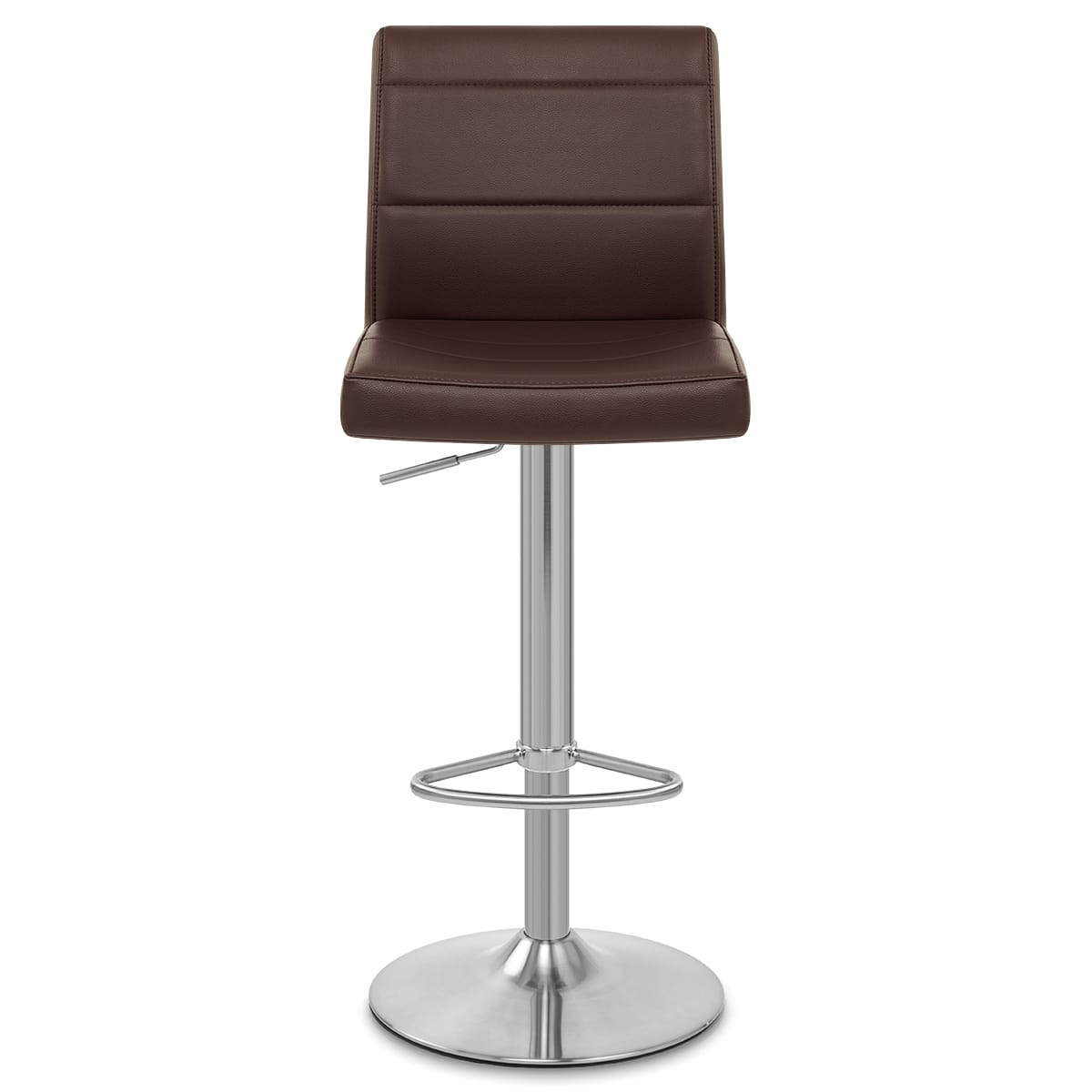 Brushed Steel Breakfast Bar Stool Brown