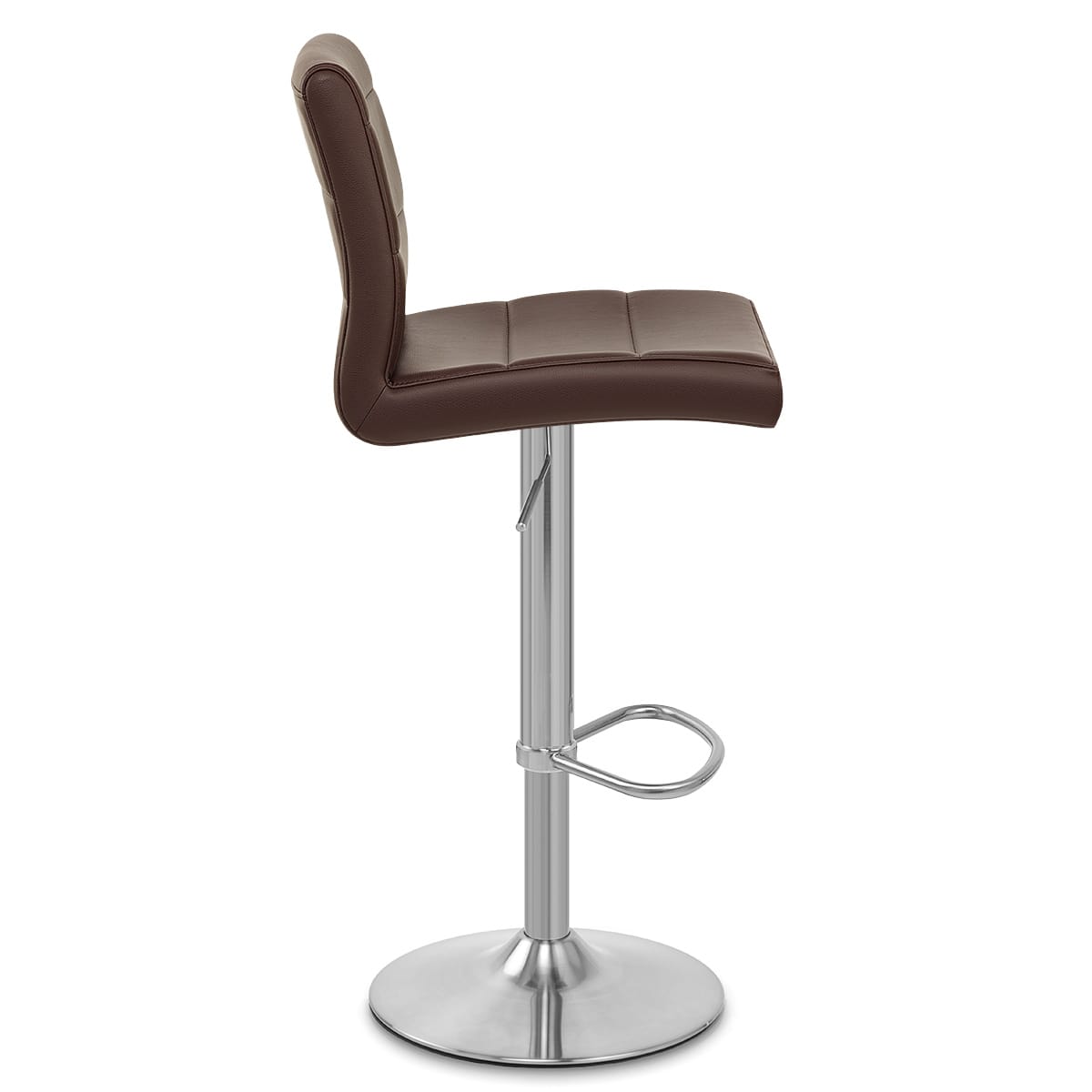 Brushed Steel Breakfast Bar Stool Brown