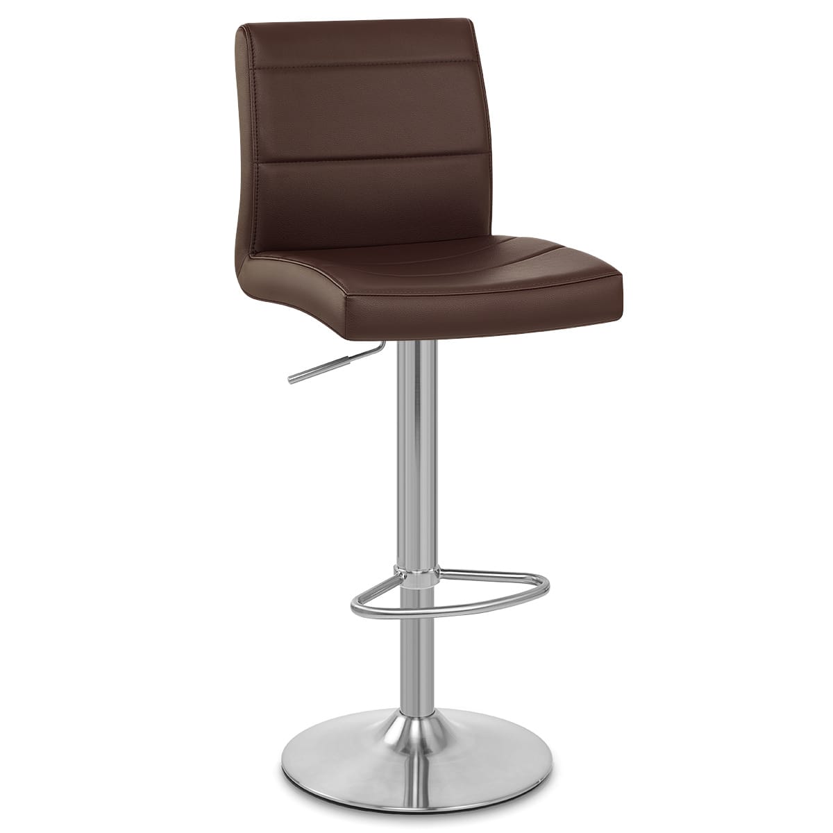 Brushed Steel Breakfast Bar Stool Brown