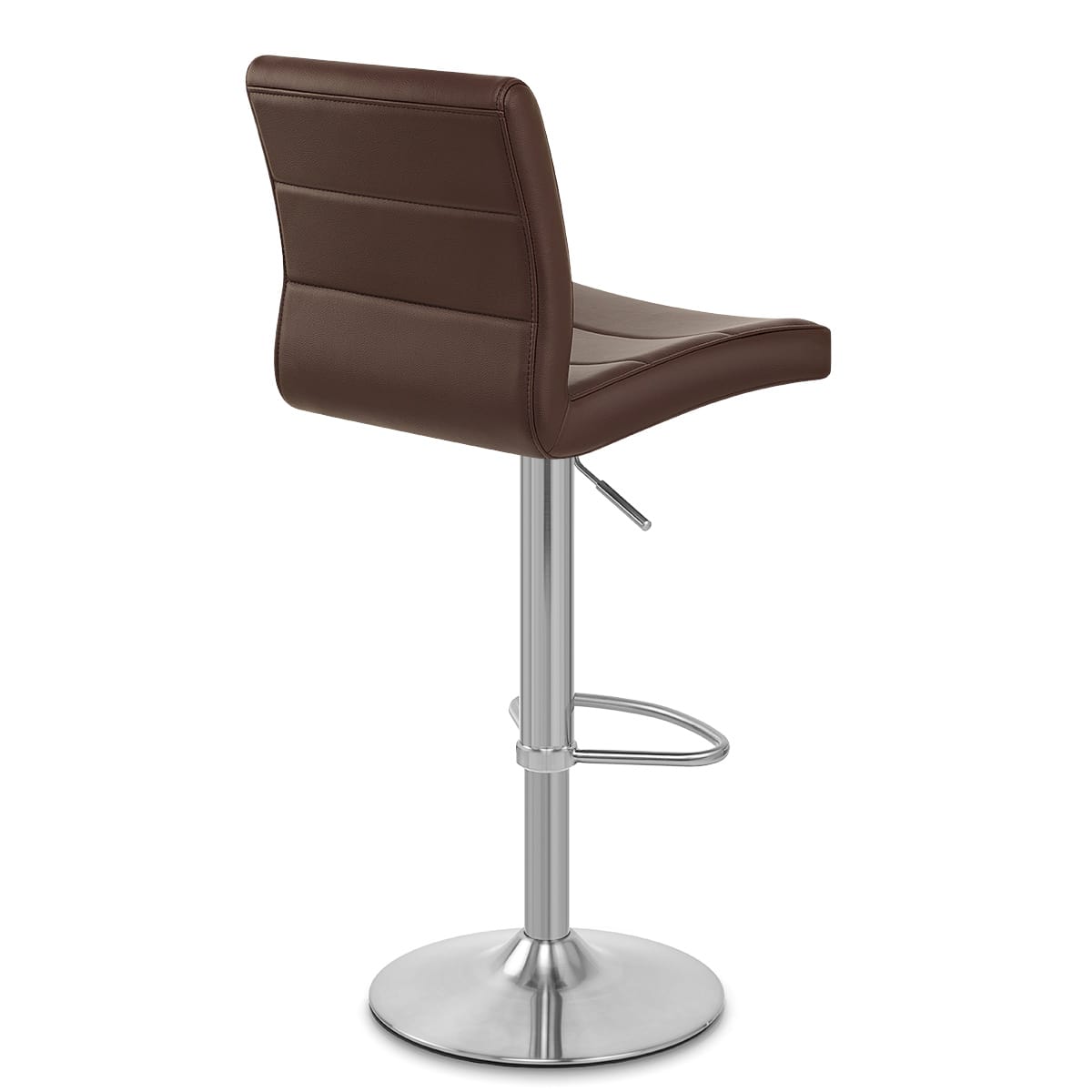 Brushed Steel Breakfast Bar Stool Brown