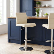 Brushed Steel Breakfast Bar Stool Cream