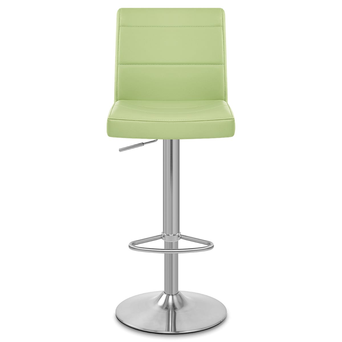 Brushed Steel Breakfast Bar Stool Green