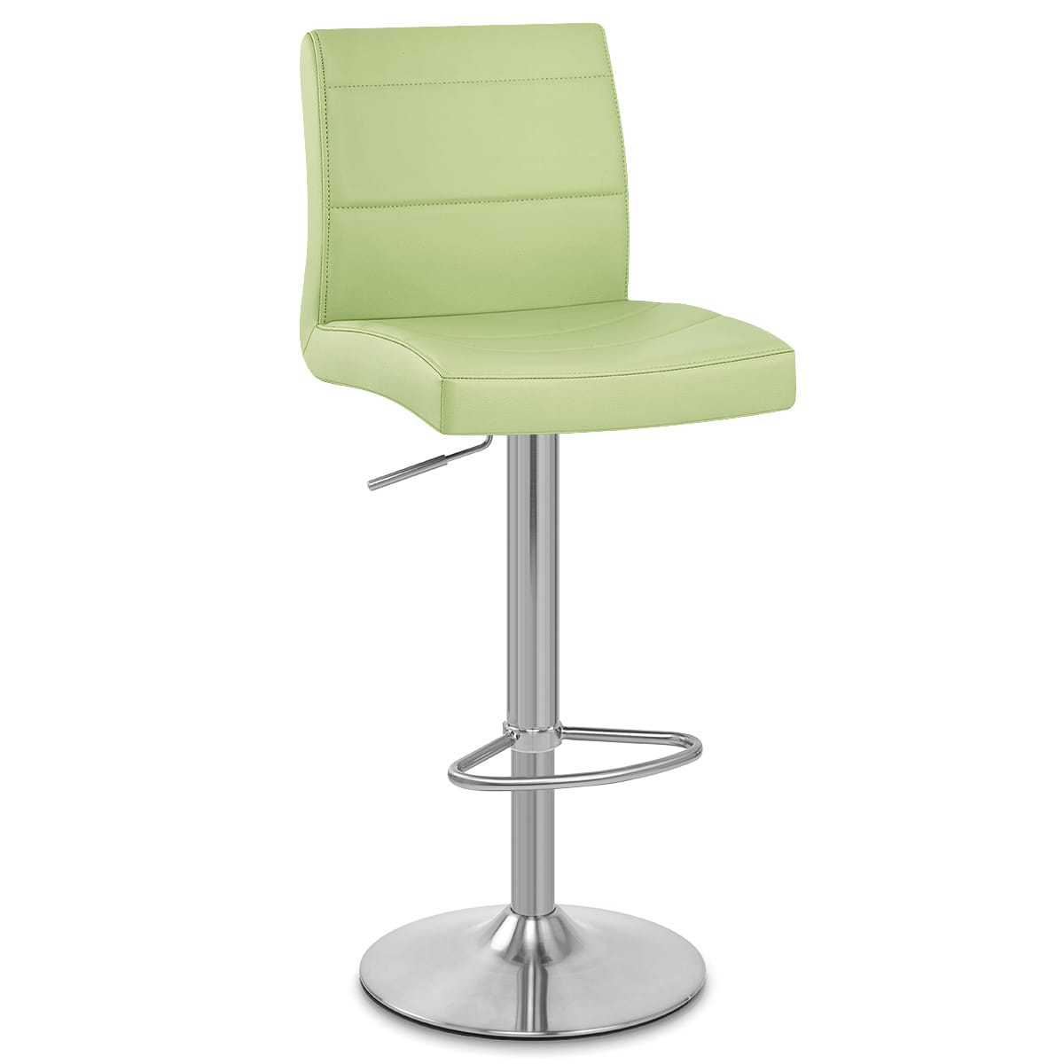 Brushed Steel Breakfast Bar Stool Green