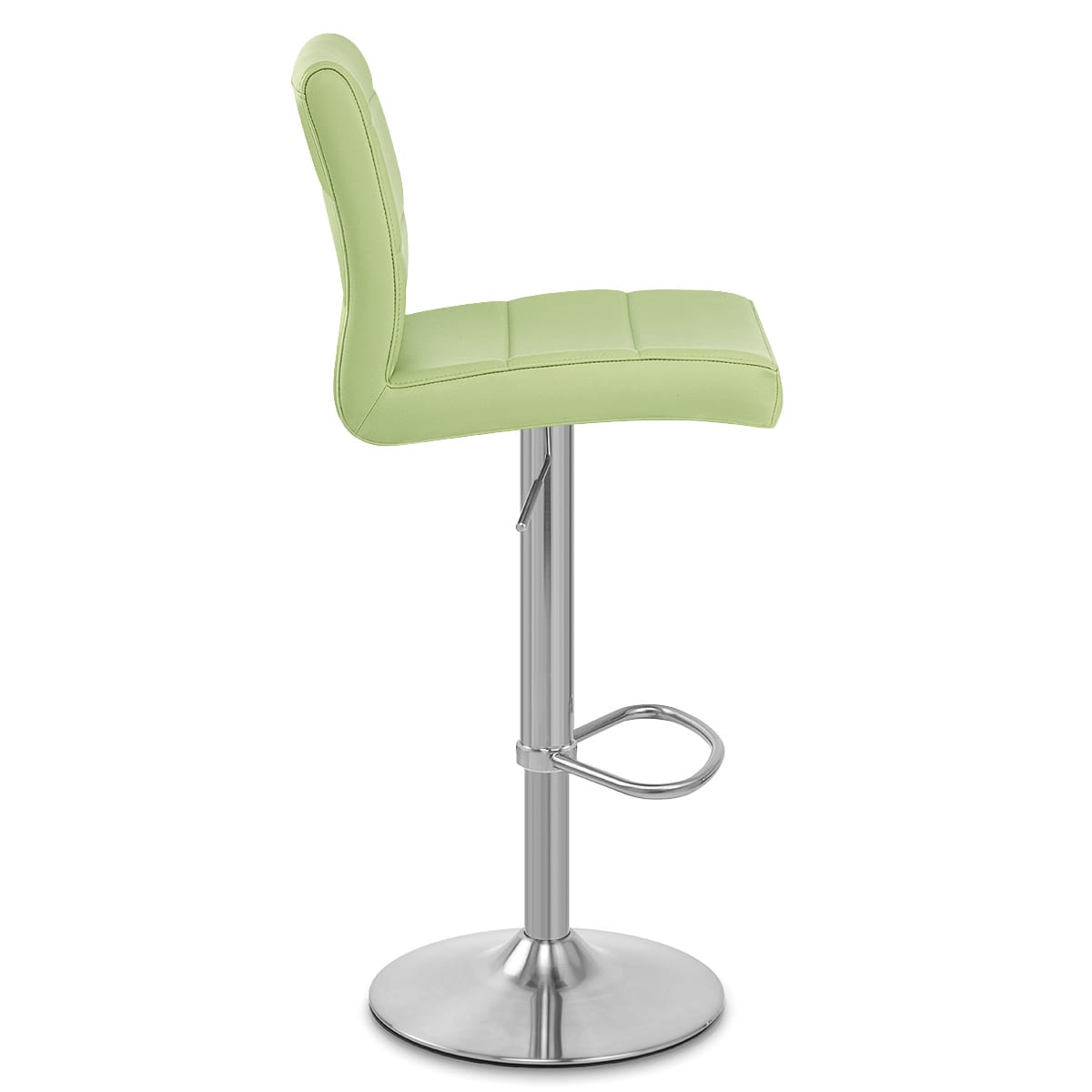Brushed Steel Breakfast Bar Stool Green