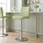 Brushed Steel Breakfast Bar Stool Green