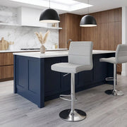 Brushed Steel Breakfast Bar Stool Grey