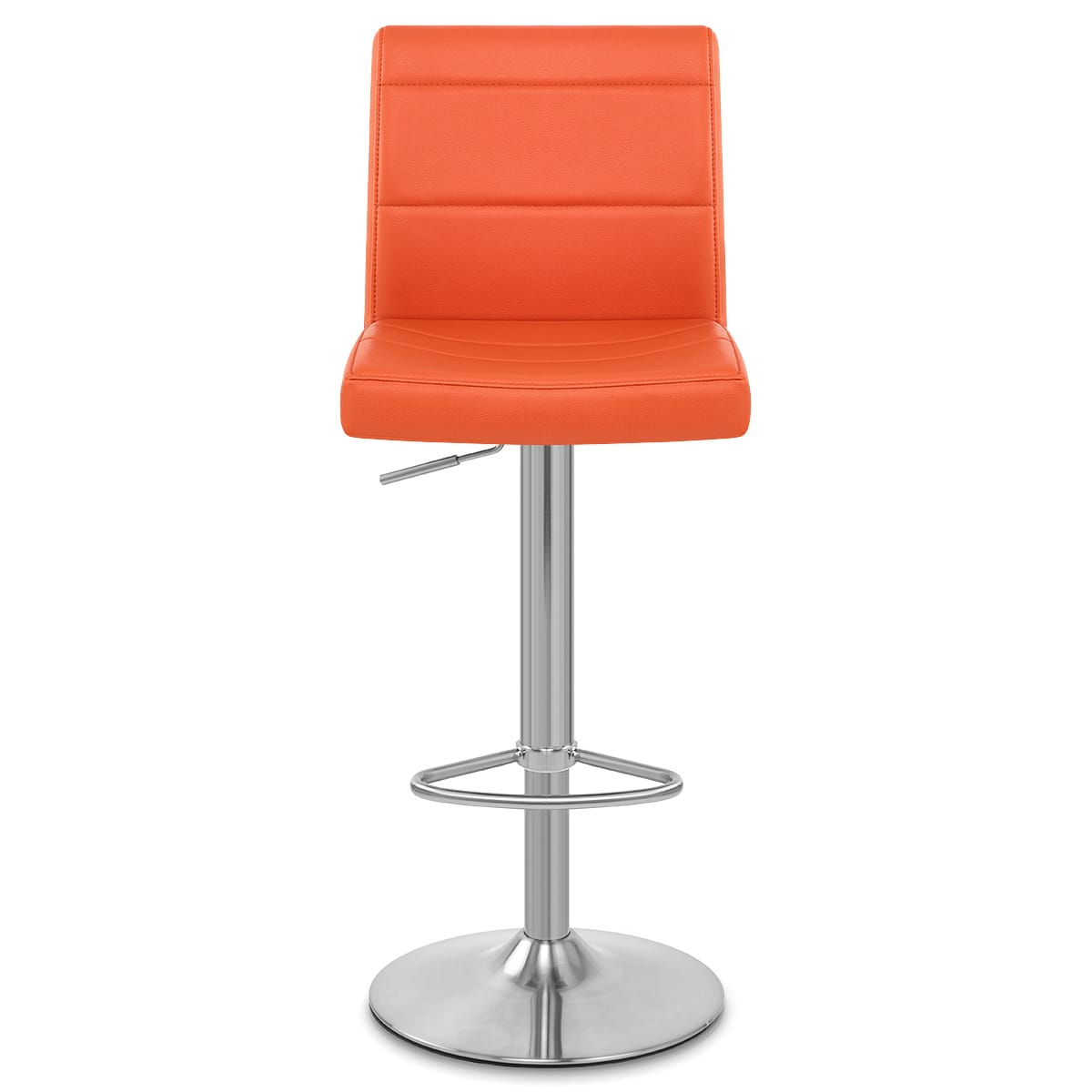 Brushed Steel Breakfast Bar Stool Orange