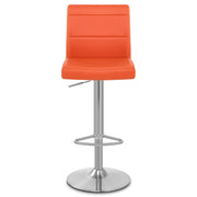 Brushed Steel Breakfast Bar Stool Orange