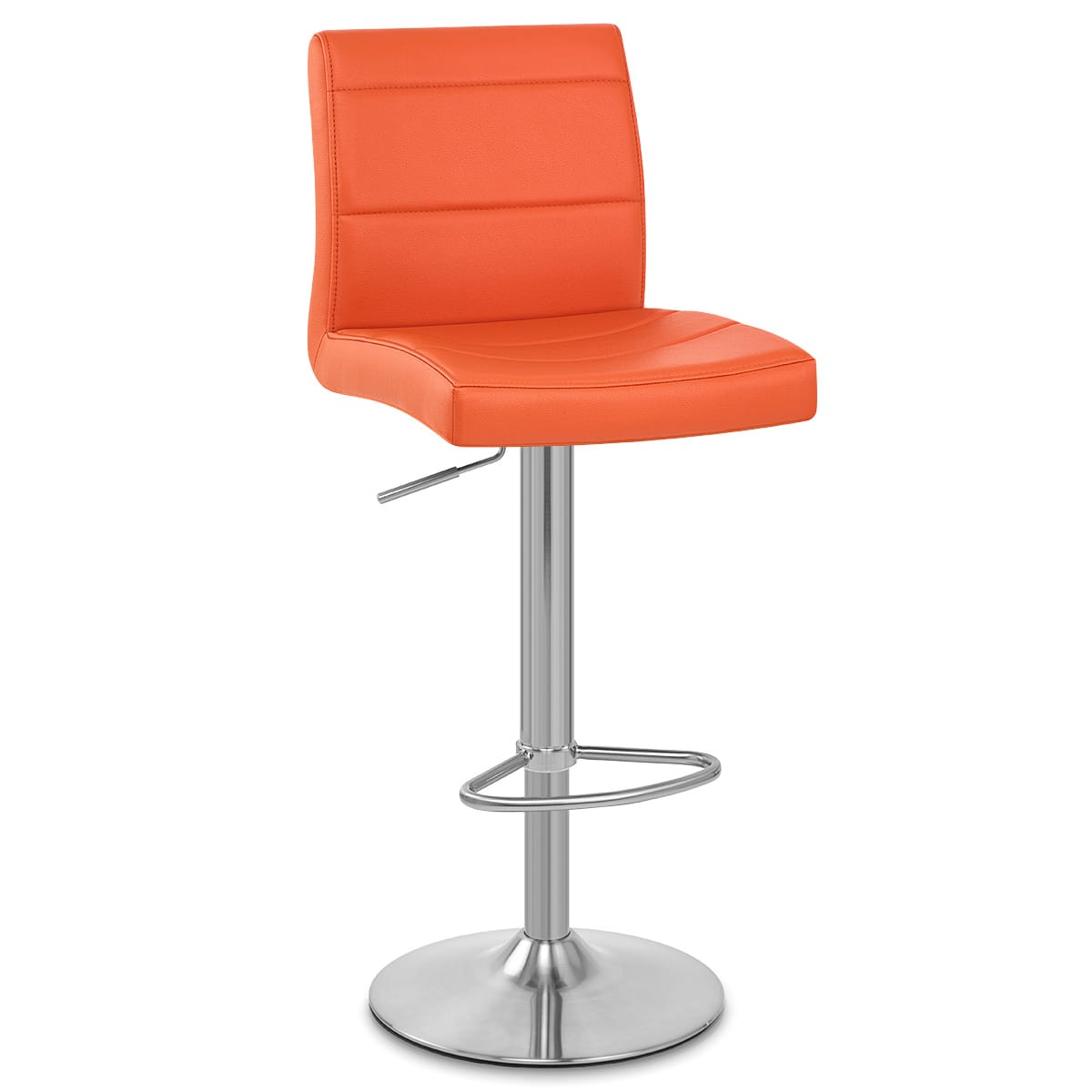 Brushed Steel Breakfast Bar Stool Orange