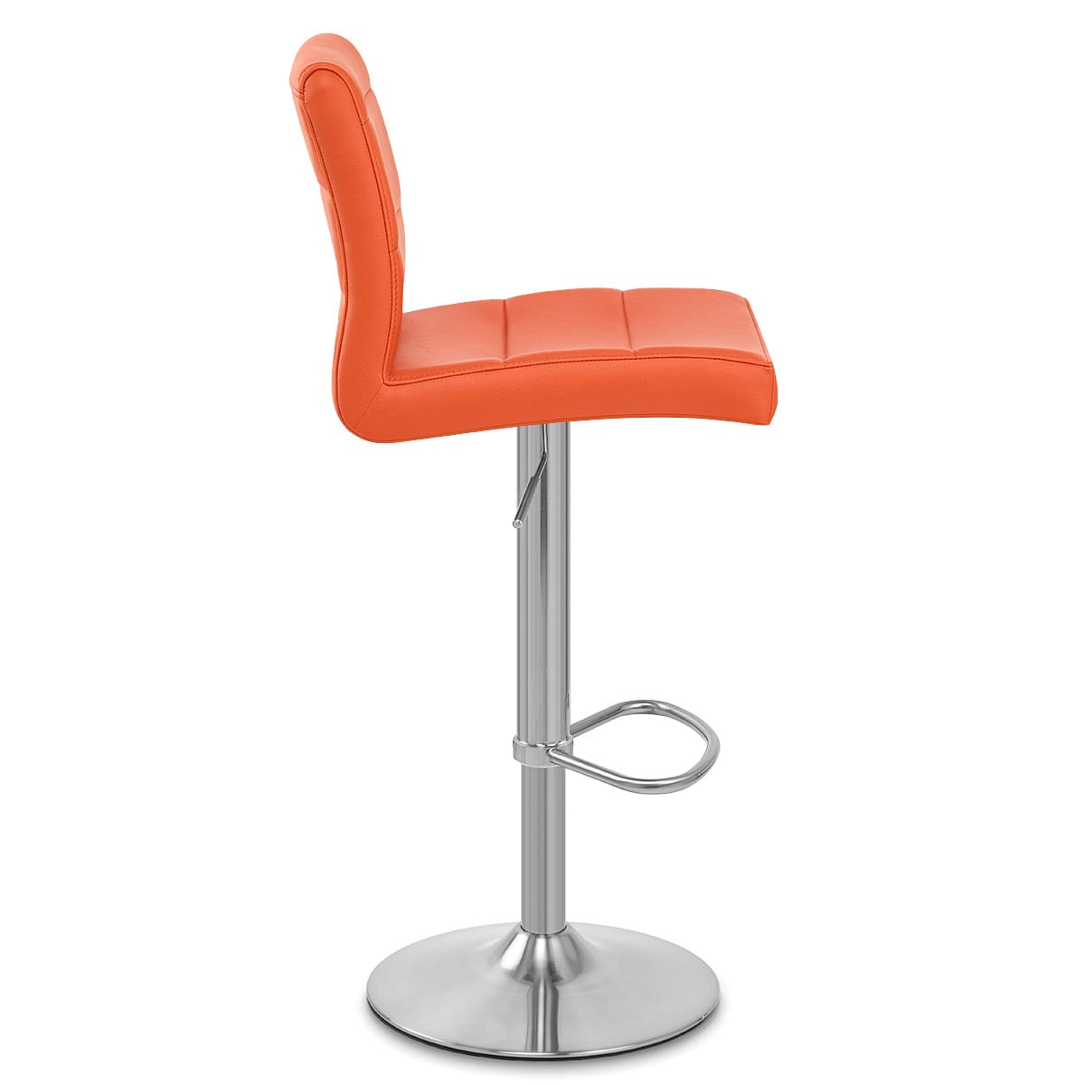 Brushed Steel Breakfast Bar Stool Orange