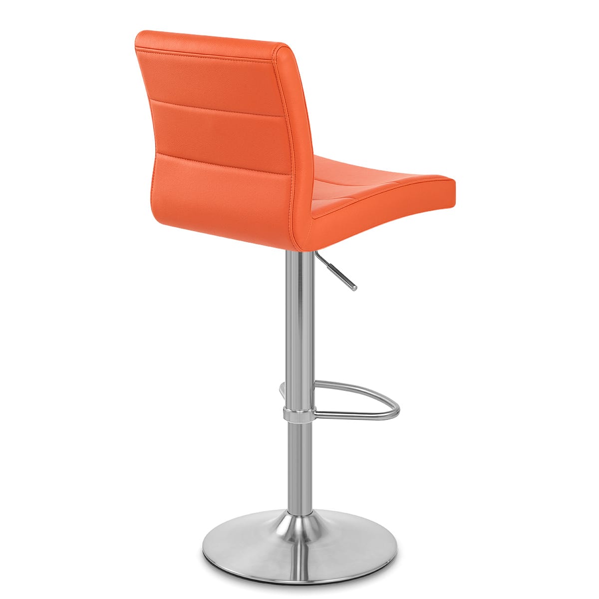 Brushed Steel Breakfast Bar Stool Orange