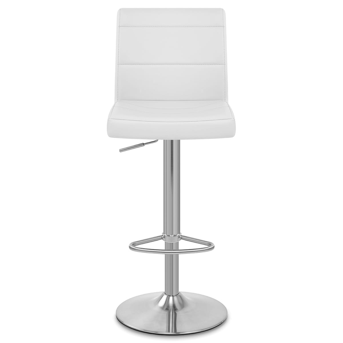 Brushed Steel Breakfast Bar Stool White