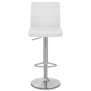 Brushed Steel Breakfast Bar Stool White