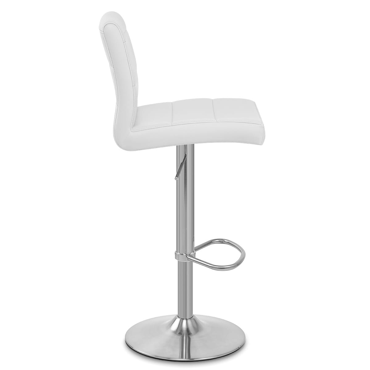 Brushed Steel Breakfast Bar Stool White