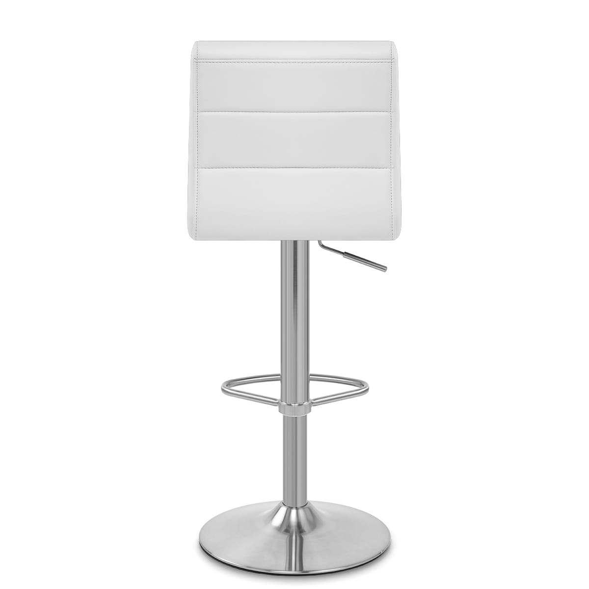 Brushed Steel Breakfast Bar Stool White