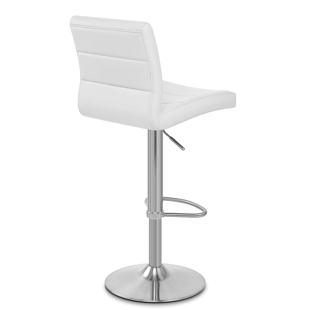 Brushed Steel Breakfast Bar Stool White