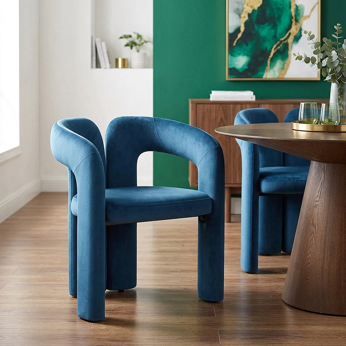 Bubble Chair Blue Velvet