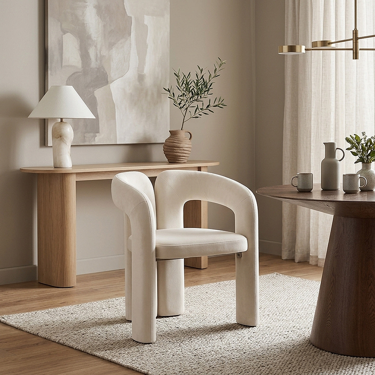 Bubble Chair Ivory Velvet