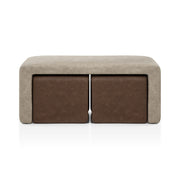 Buddy Brown Ottoman & Beige Bench Set