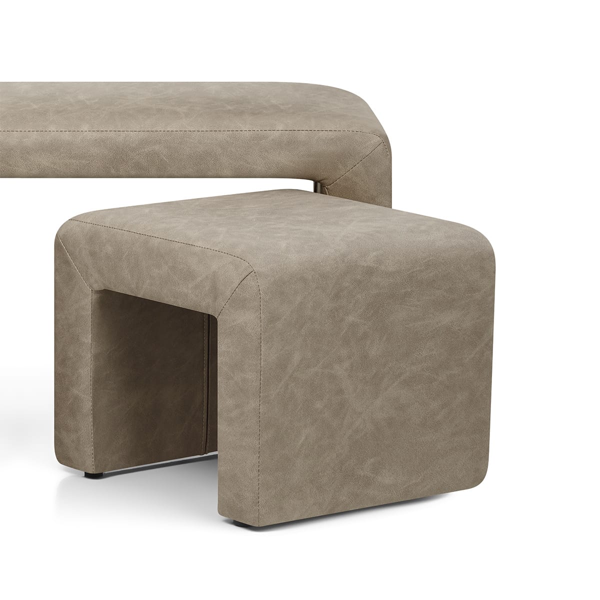 Buddy Ottoman Bench Set Beige