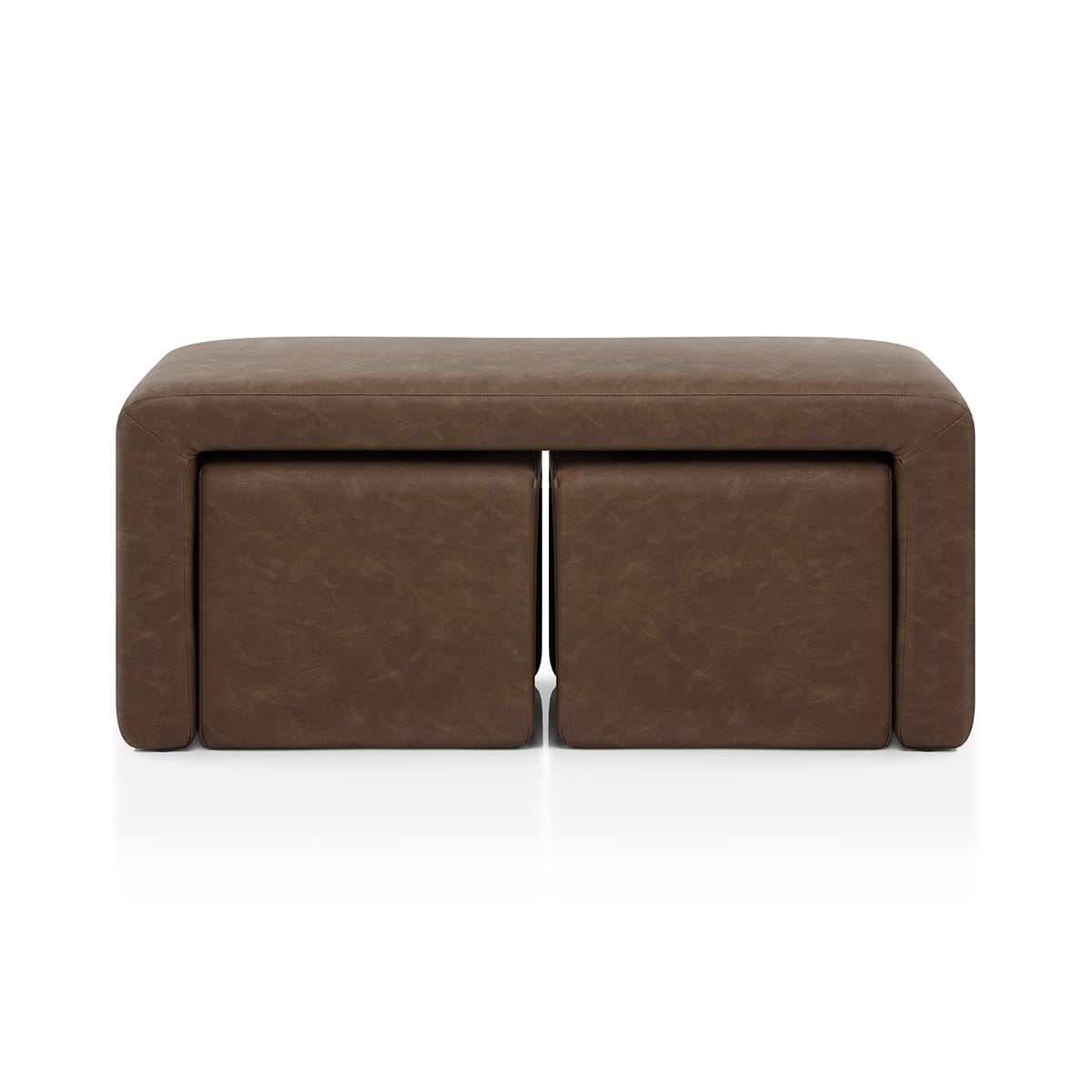 Buddy Ottoman Bench Set Brown