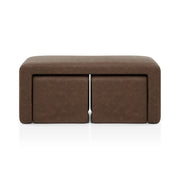 Buddy Ottoman Bench Set Brown