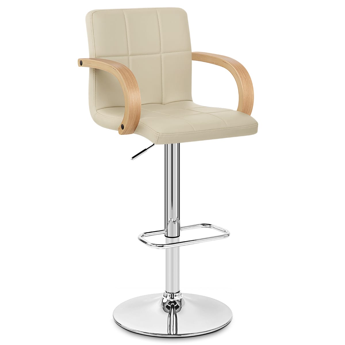Burton Oak Bar Stool Cream
