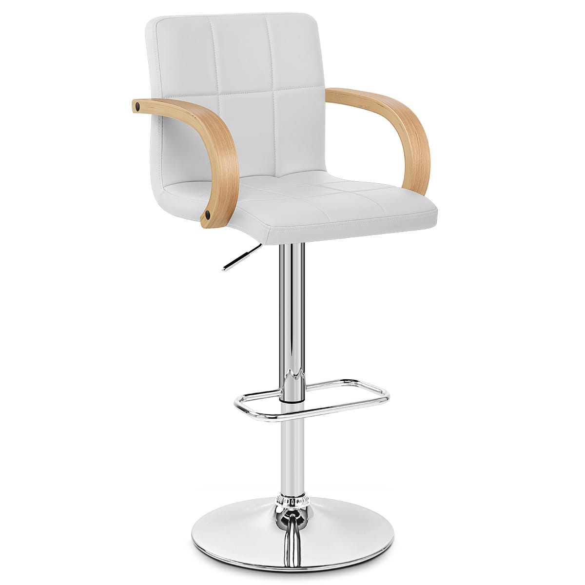 Burton Oak Bar Stool White