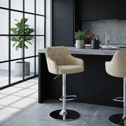 Butler Bar Stool Beige Fabric