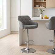 Butler Bar Stool Grey Fabric
