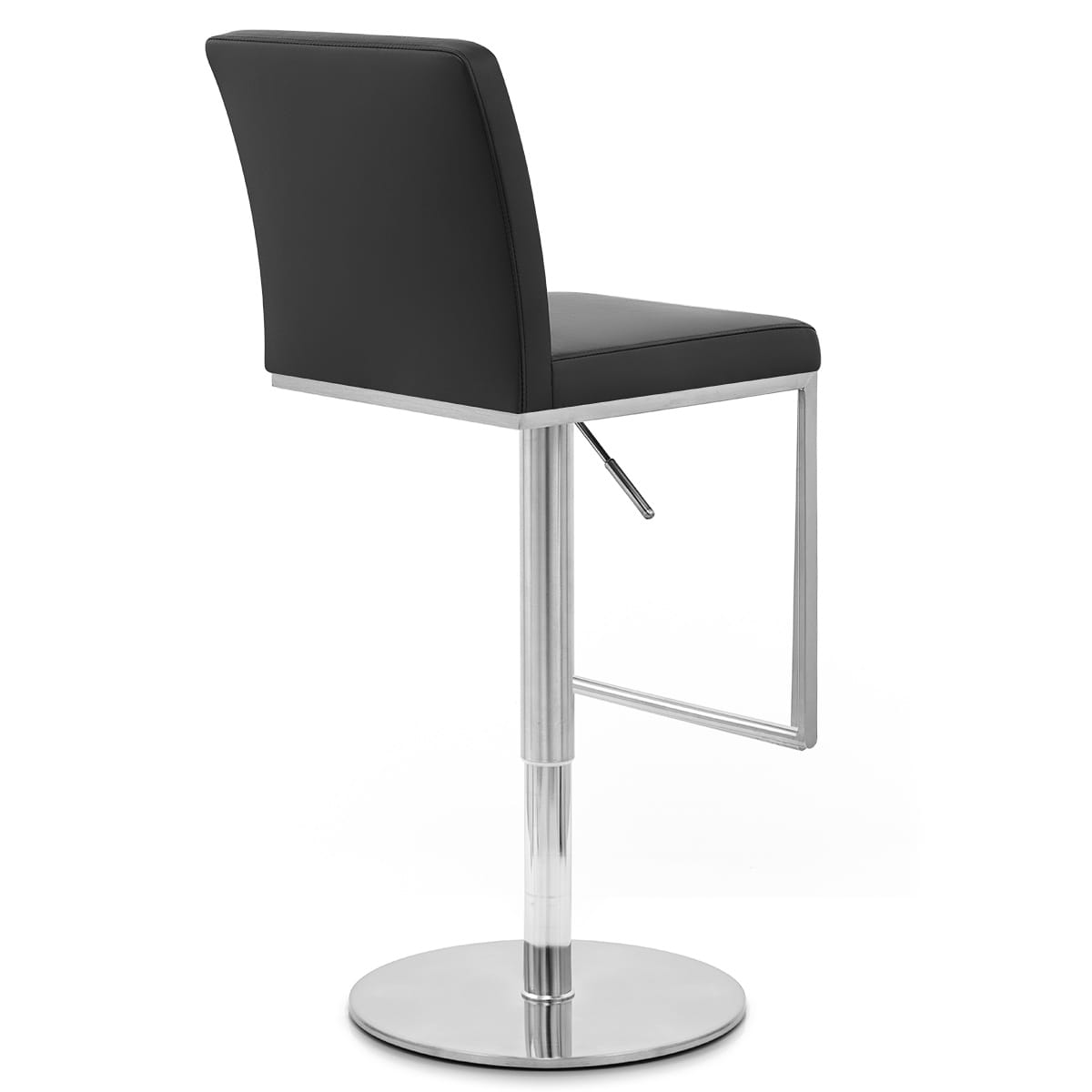 Cadiz Brushed Steel Stool Black