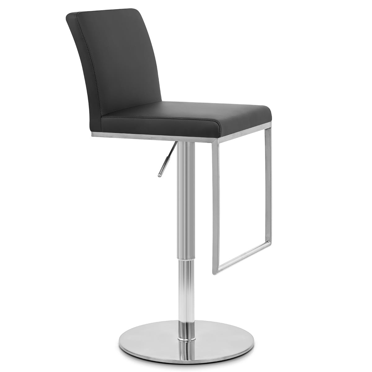 Cadiz Brushed Steel Stool Black