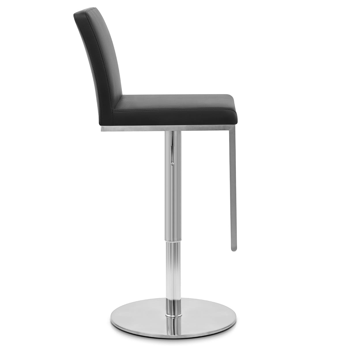 Cadiz Brushed Steel Stool Black