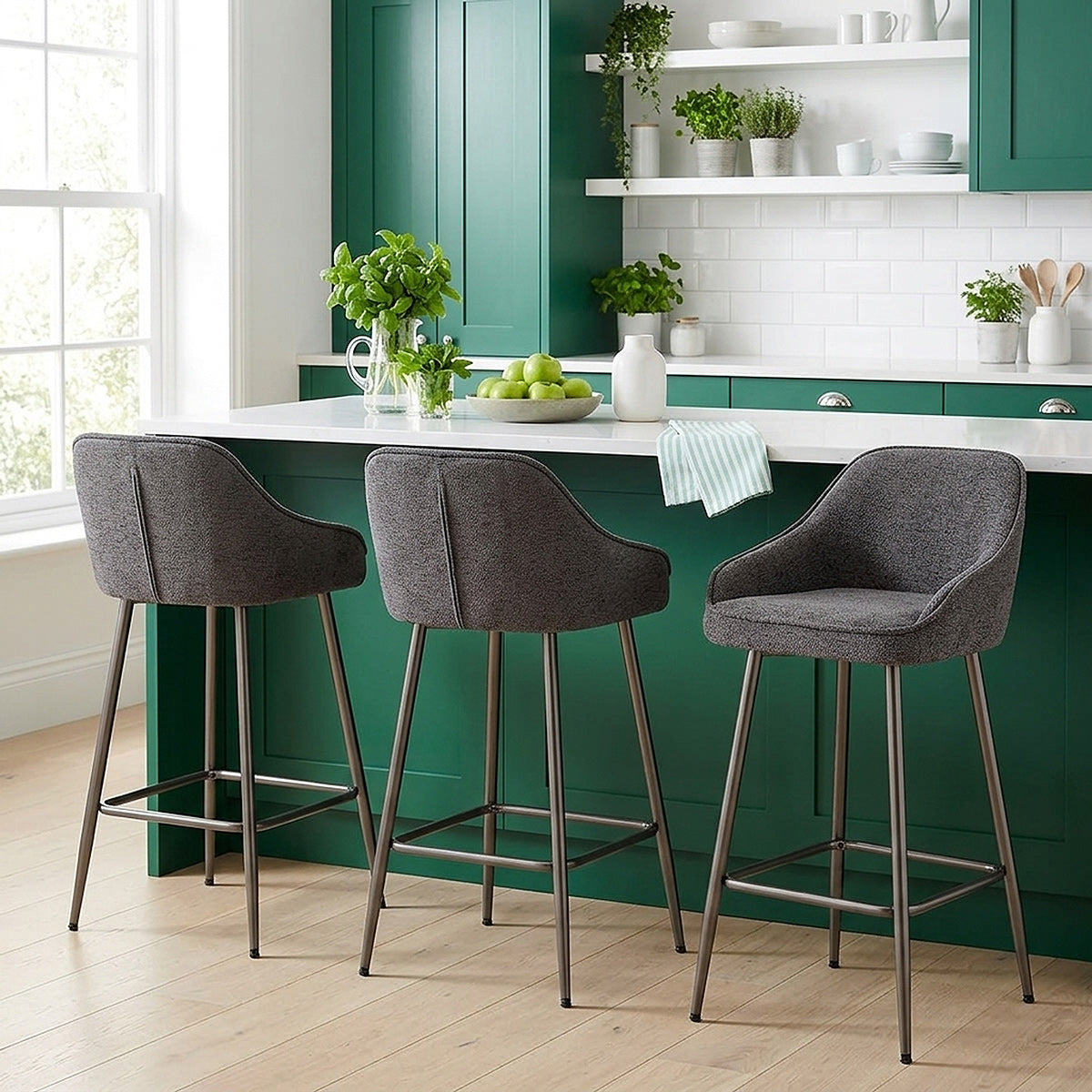 Cairns Bar Stool Charcoal Fabric