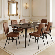 Cairo 160cm Dark Wood Table & 6 Caprice Chairs Dining Set