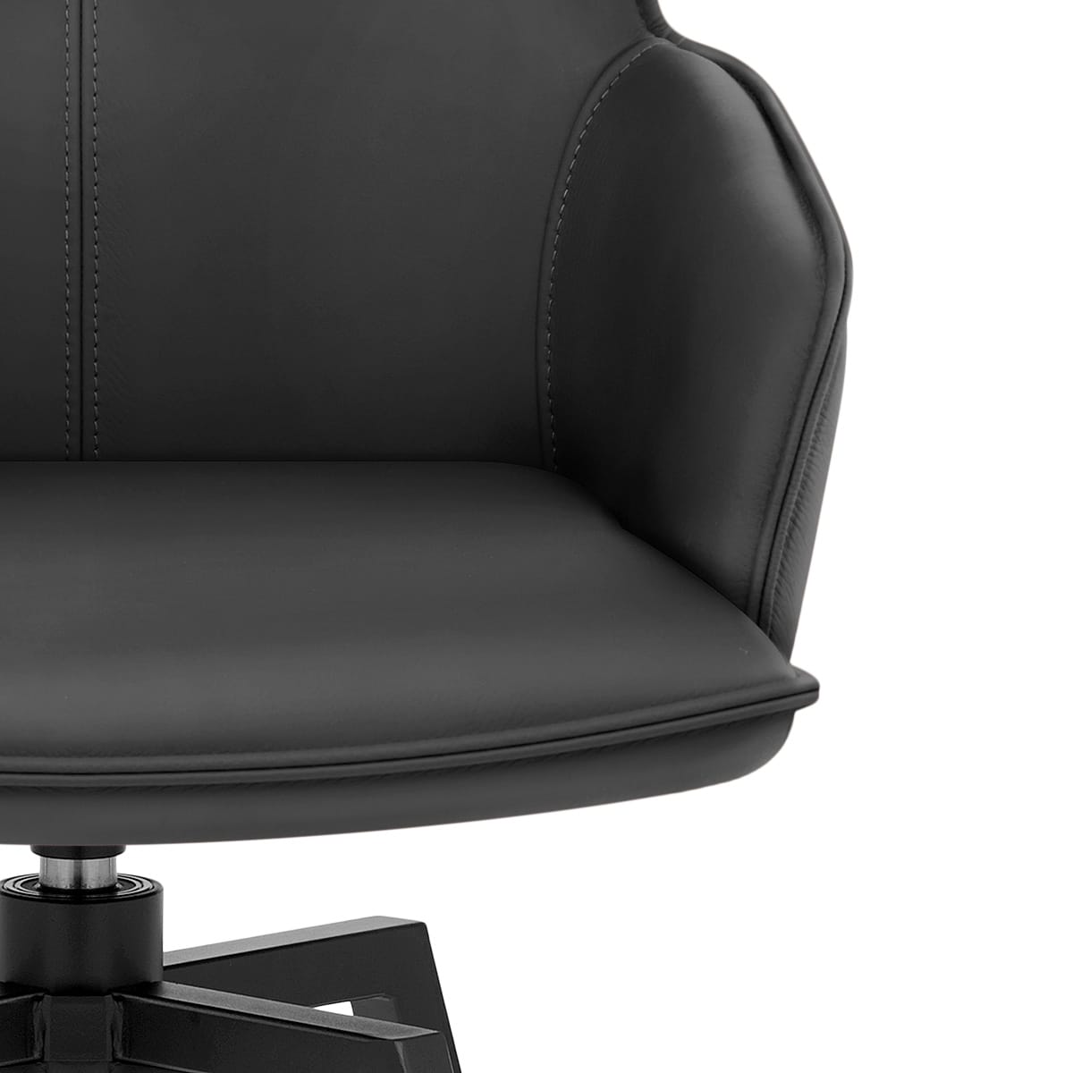 Camden Bar Stool Black Real Leather