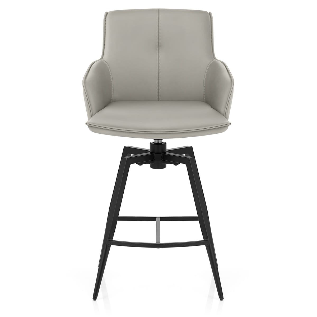 Camden Bar Stool Grey Real Leather