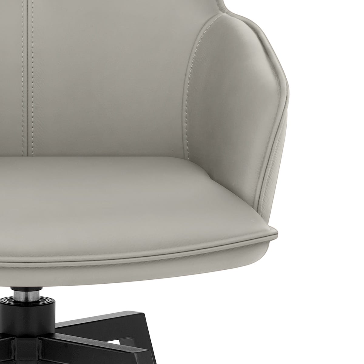 Camden Bar Stool Grey Real Leather