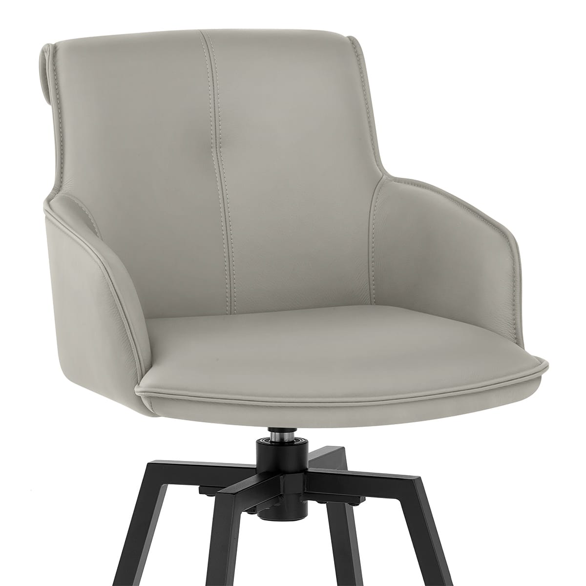 Camden Bar Stool Grey Real Leather