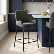 Cameo Bar Stool Charcoal Fabric
