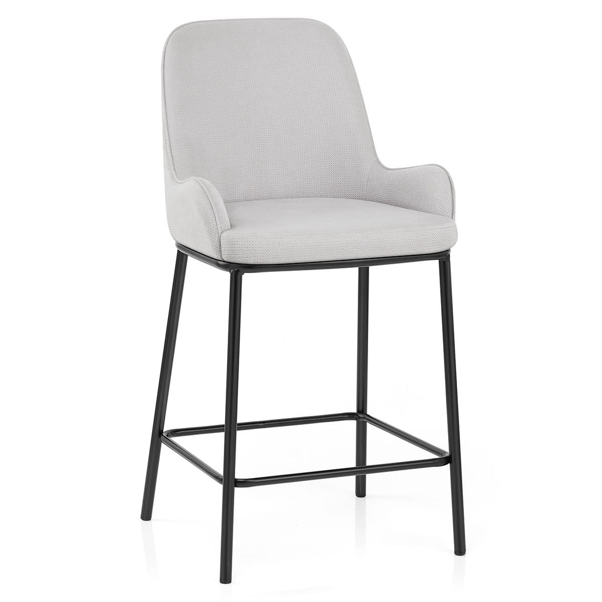 Cameo Bar Stool Light Grey Fabric