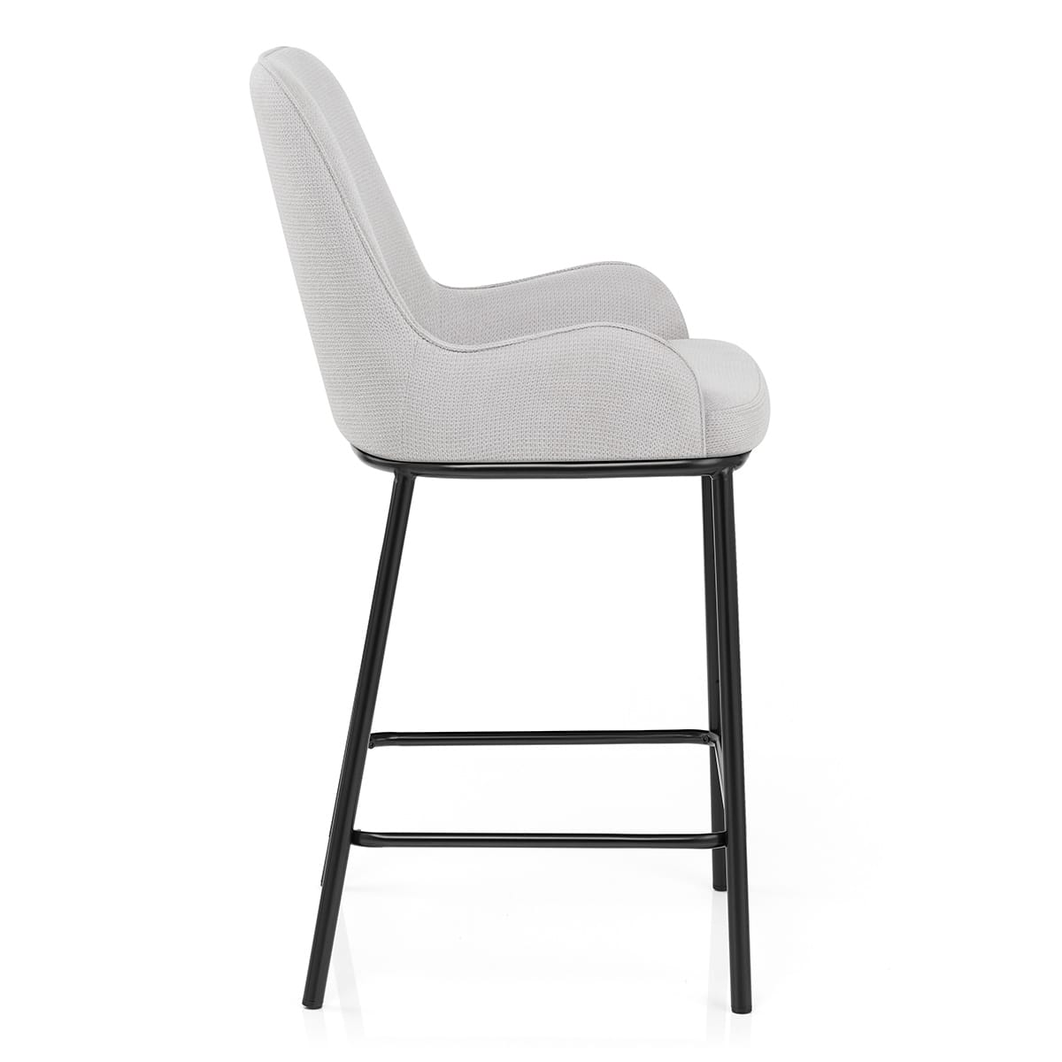 Cameo Bar Stool Light Grey Fabric